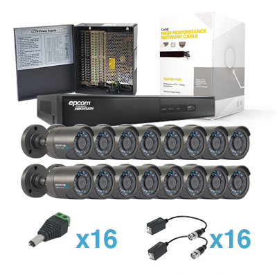 Sistema HDX Con 16 HRB900(900+TVL, WDR, Ext,IR Intel),